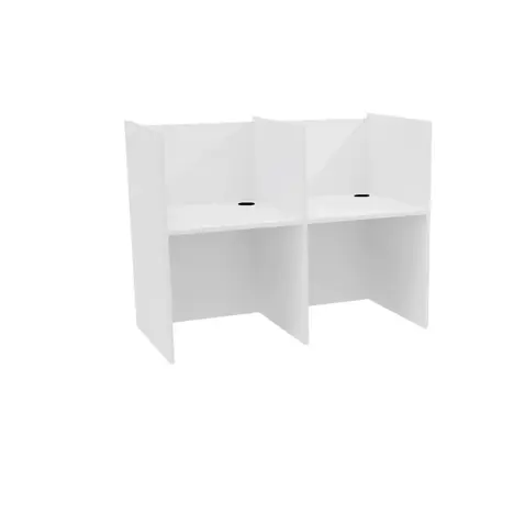 Student Study Booths - H1230 x W1575 x D800mm - Two Person - White